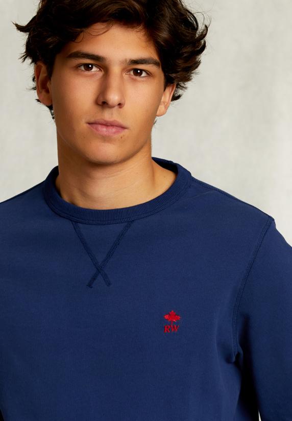 River Woods Slim Fit Trui Ronde Hals Oxford Blue