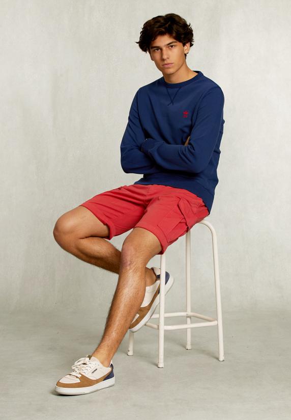 River Woods Slim Fit Trui Ronde Hals Oxford Blue