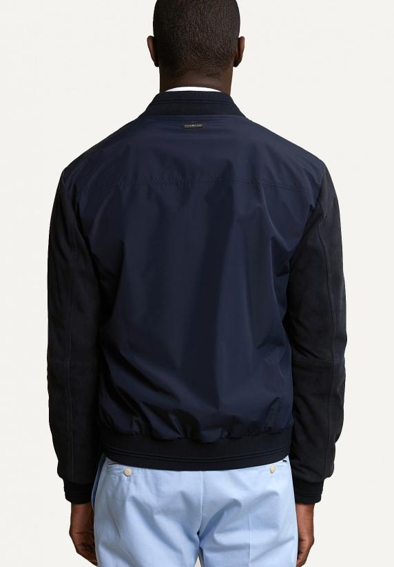 River Woods Sportieve Jas Suède Mouwen Navy