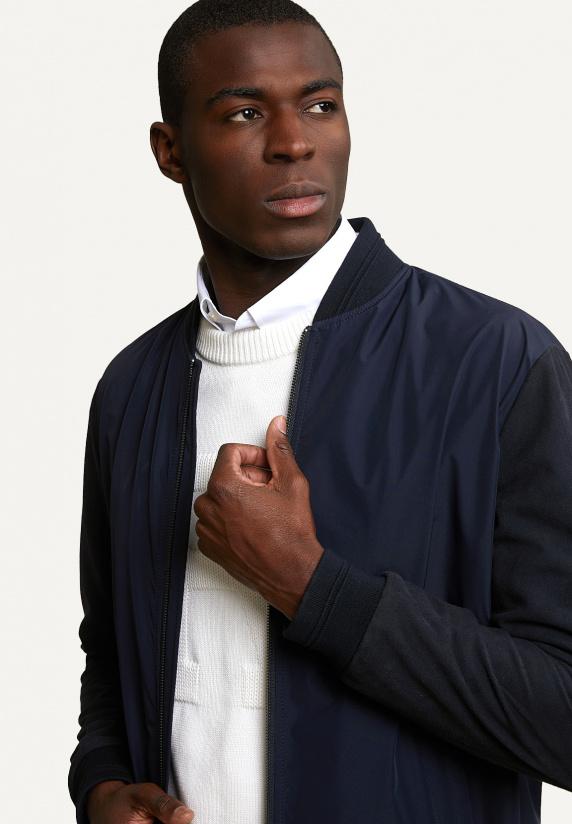 River Woods Sportieve Jas Suède Mouwen Navy