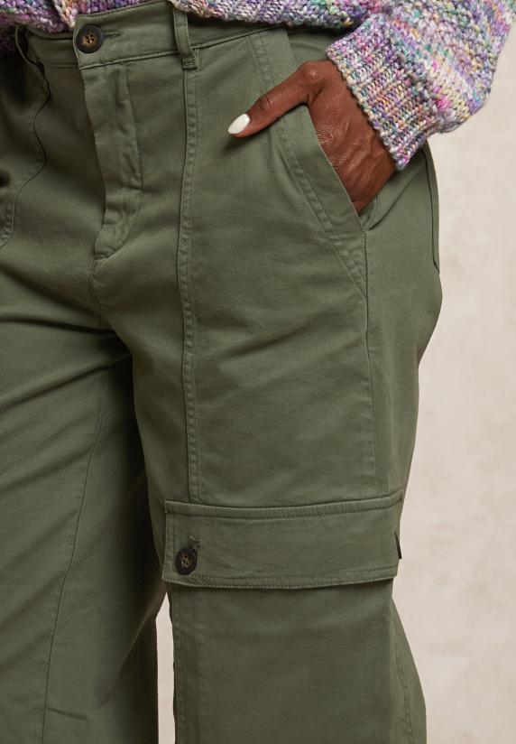 River Woods Stretch Broek Opgestikte Zakken Kaki