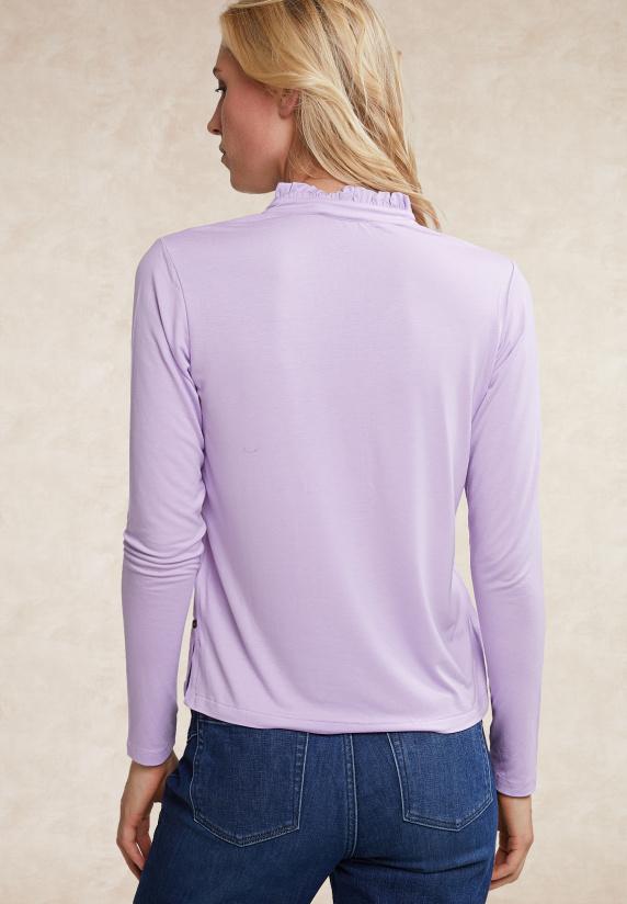 River Woods T-shirt Kraag Met Ruches Lila