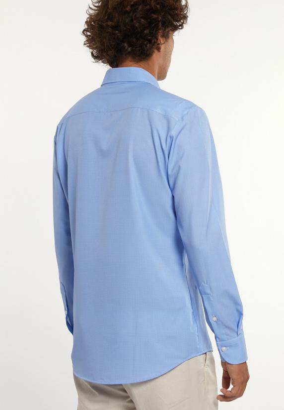 River Woods Technische Stretch Gestipt Hemd Blauw