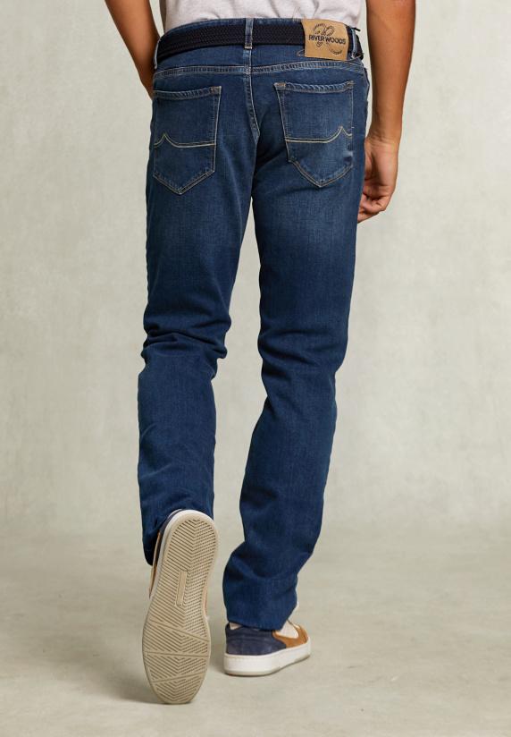 River Woods Tight Fit 5-pocket Jeansbroek Stone