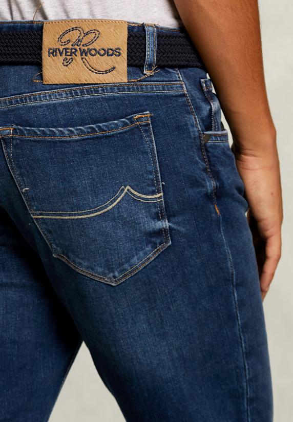 River Woods Tight Fit 5-pocket Jeansbroek Stone