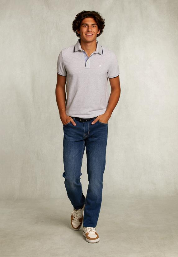 River Woods Tight Fit 5-pocket Jeansbroek Stone