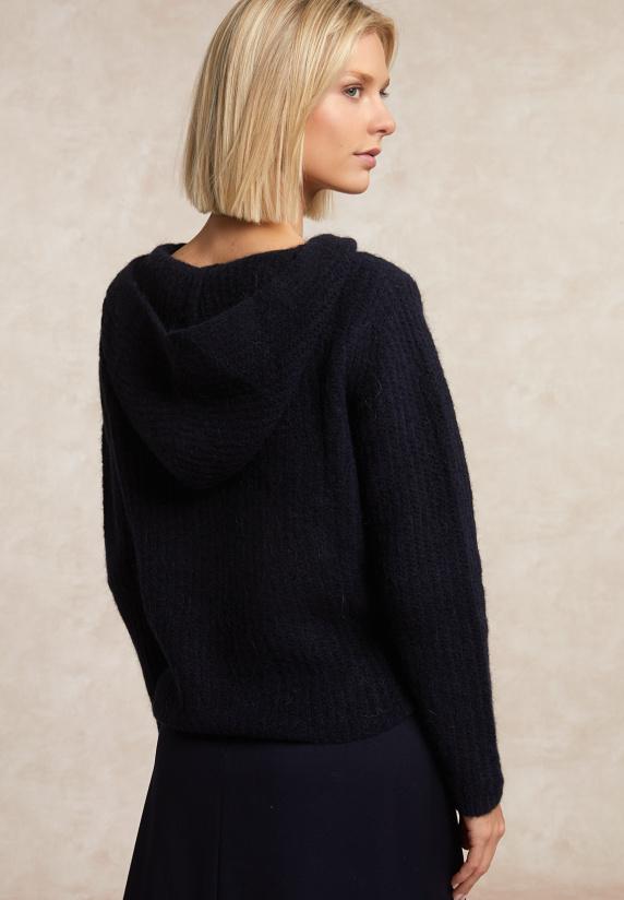 River Woods Trui Met Capuchon Wol-alpaca Blauw