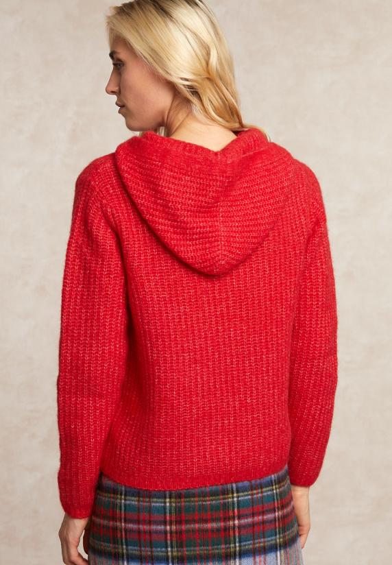 River Woods Trui Met Capuchon Wol-alpaca Rood
