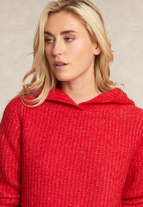 River Woods Trui Met Capuchon Wol-alpaca Rood