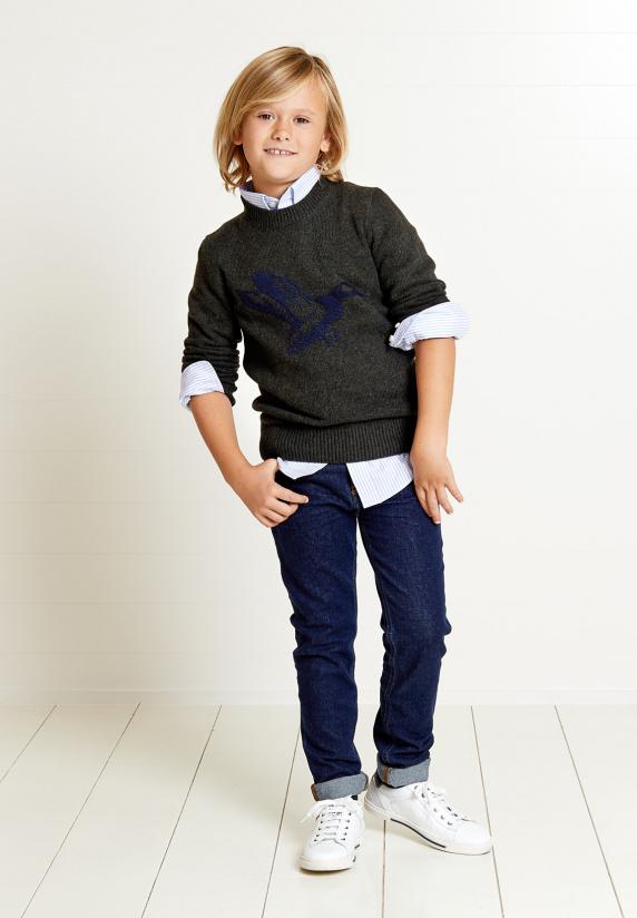 river woods Trui met ronde hals in groen