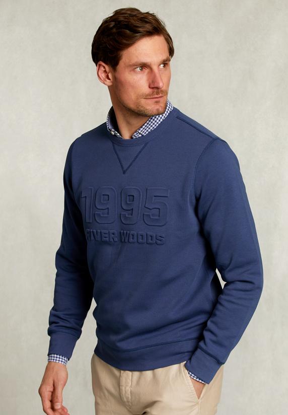 river woods Trui ronde hals dark blue jelly fish