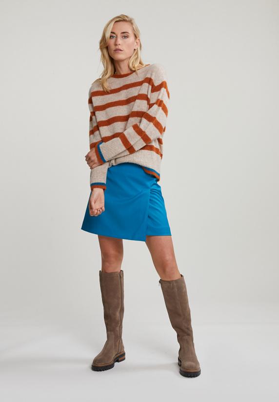 river woods Turquoise korte rok met riem