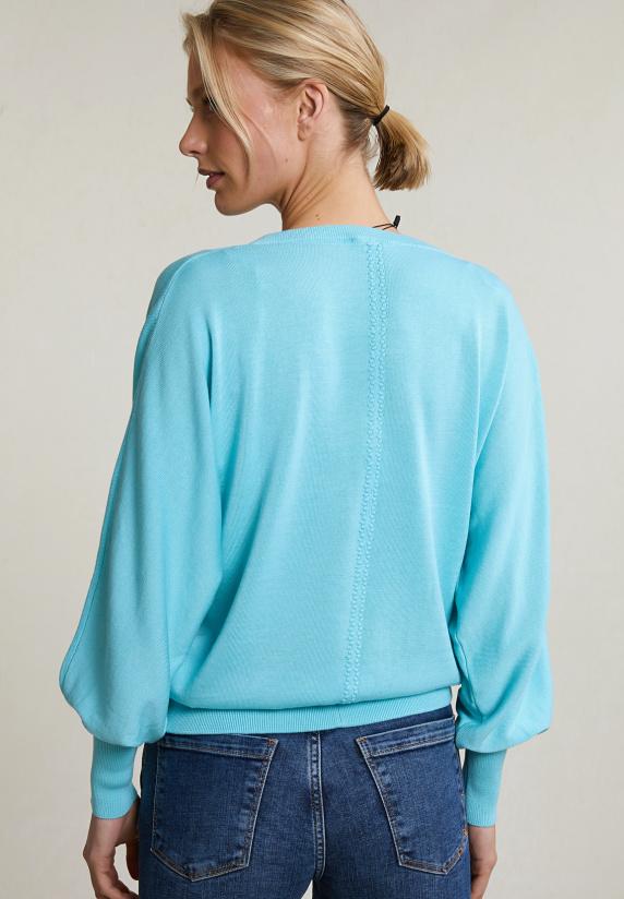 River Woods Turquoise V-hals Trui Lange Mouwen