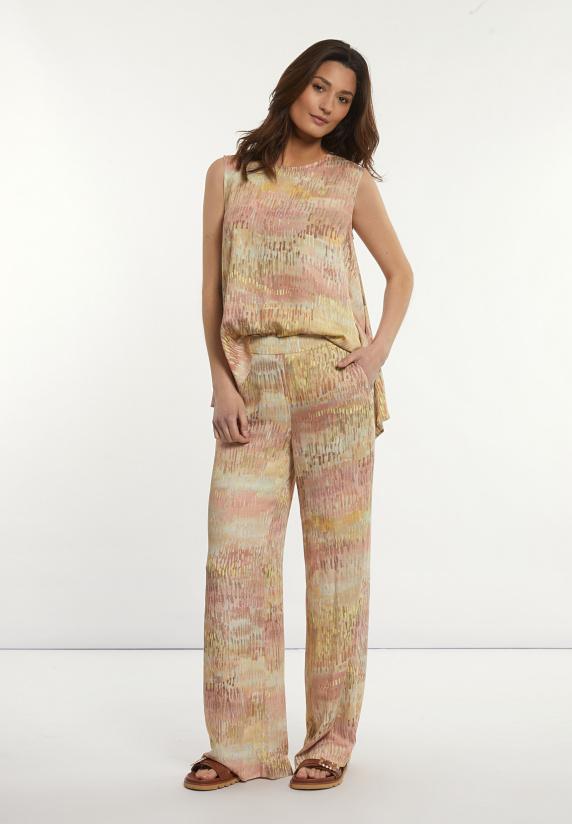 river woods Viscose wijde fantasiebroek multi