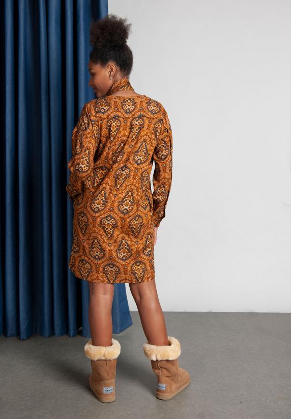 River Woods Viscosejurk Met Lange Mouwen In Bruin