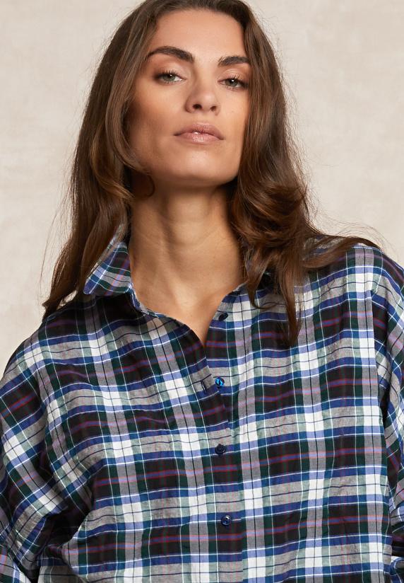 River Woods Wijde Geruite Blouse Multi