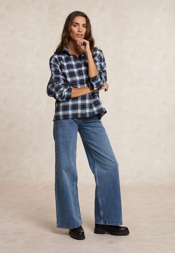 River Woods Wijde Geruite Blouse Multi