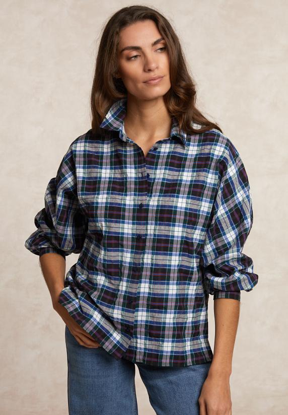 River Woods Wijde Geruite Blouse Multi