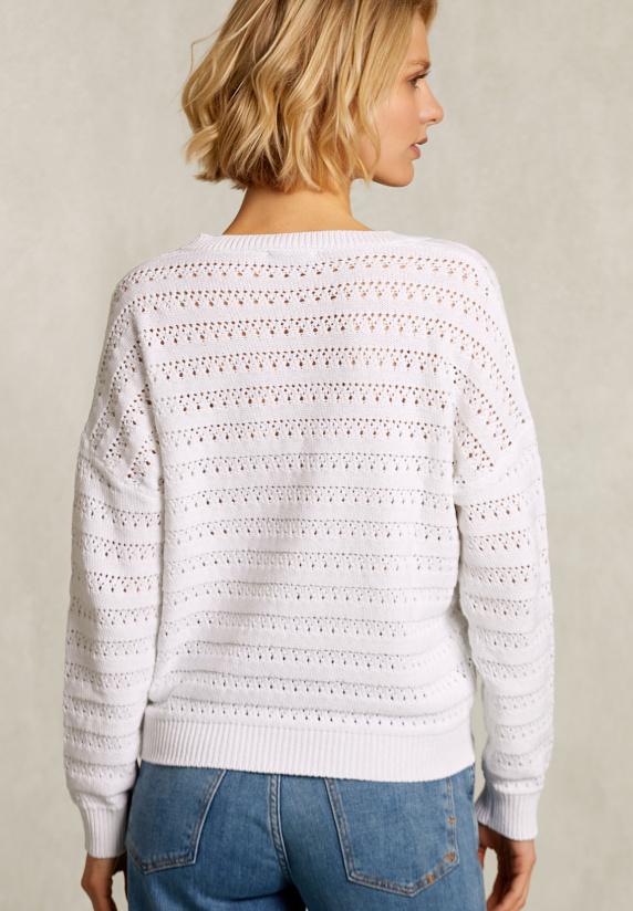 River Woods Witte Ajour V-hals Trui