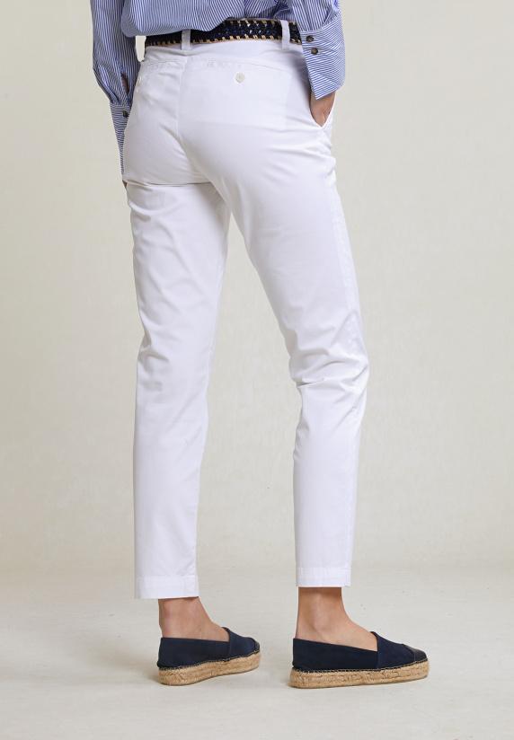 River Woods Witte Basic Stretch Broek