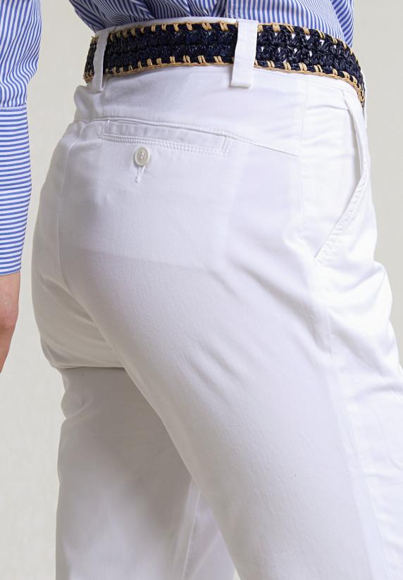 River Woods Witte Basic Stretch Broek