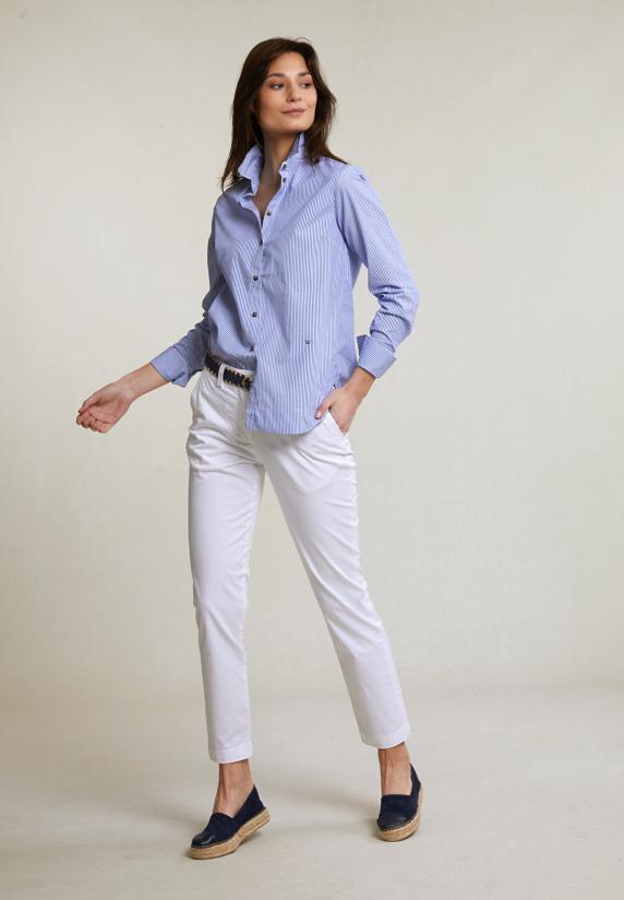 River Woods Witte Basic Stretch Broek