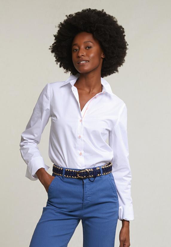 river woods Witte geknoopte blouse lange mouwen