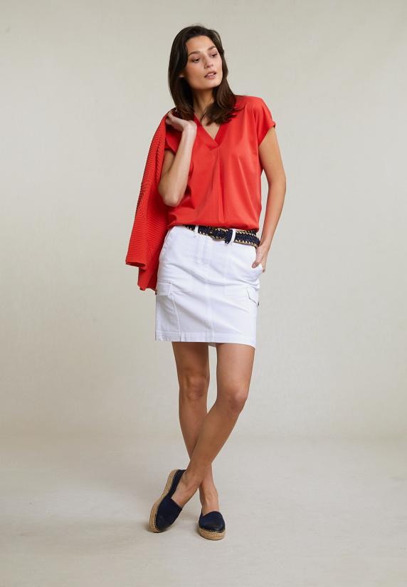 river woods Witte korte rok opgestikte zakken