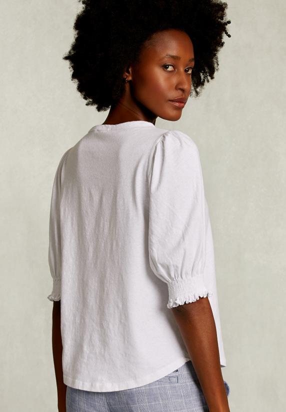 River Woods Witte T-shirt 3/4 Mouwen Met Smock