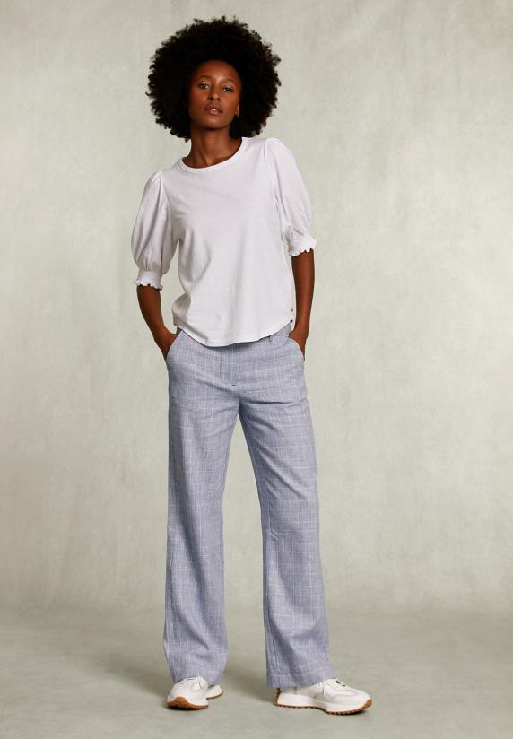 River Woods Witte T-shirt 3/4 Mouwen Met Smock