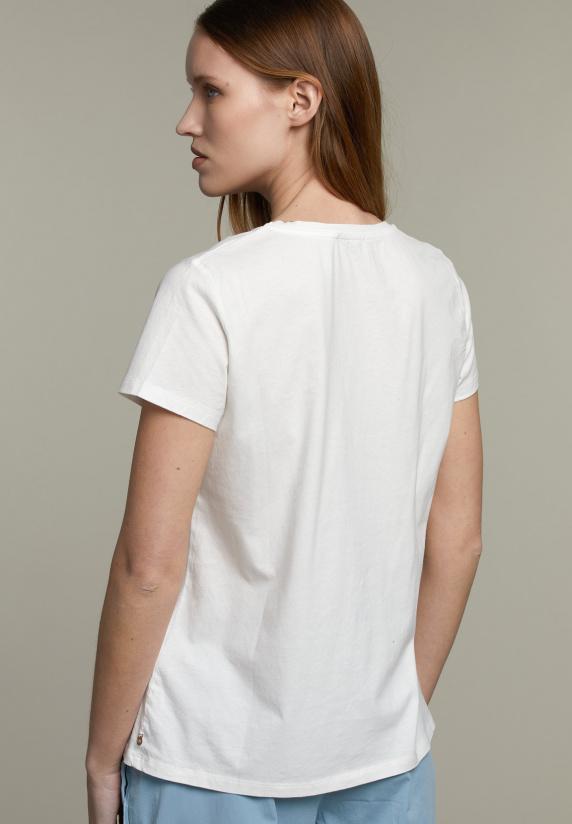 River Woods Witte T-shirt Met Ronde Hals