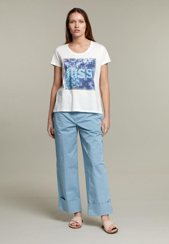 River Woods Witte T-shirt Met Ronde Hals