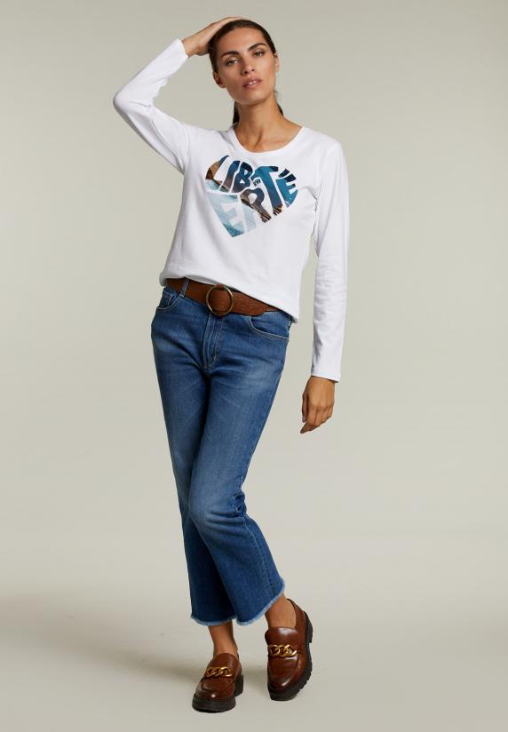 River Woods Witte T-shirt Ronde Hals