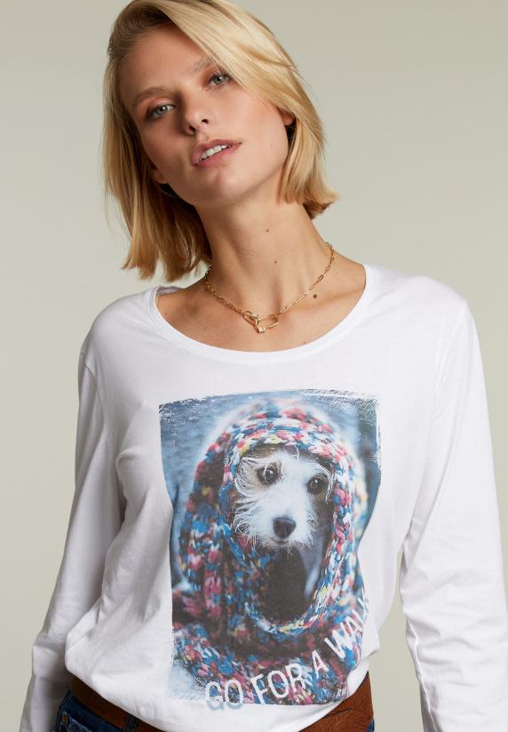 River Woods Witte T-shirt Ronde Hals