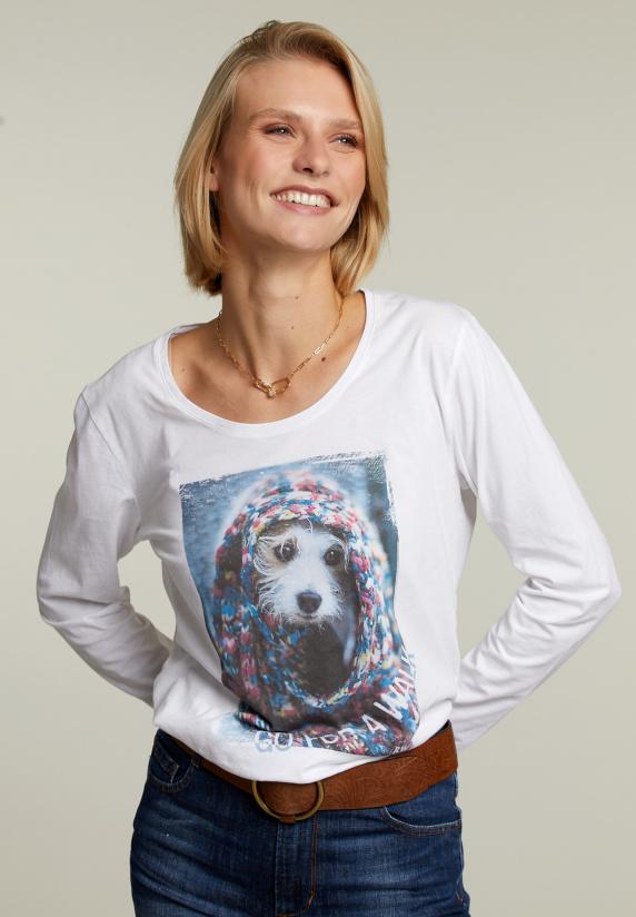 river woods Witte T-shirt ronde hals