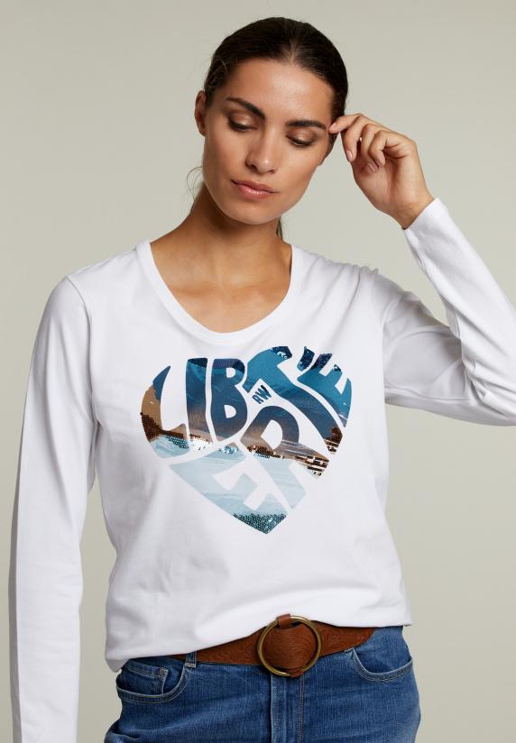 river woods Witte T-shirt ronde hals