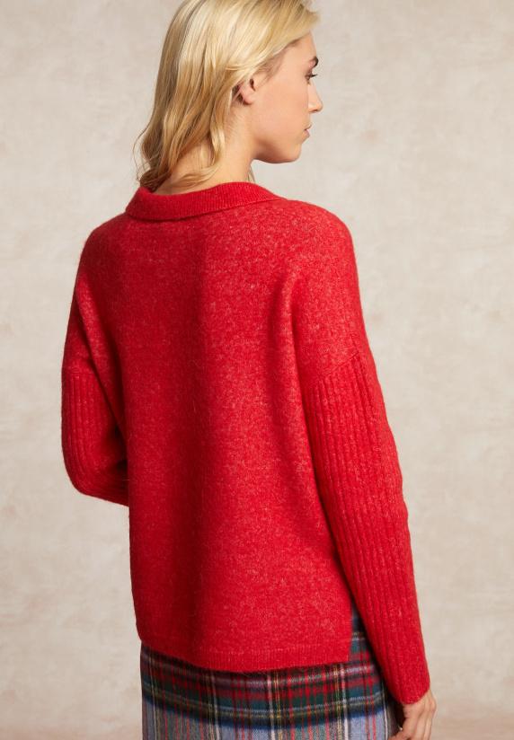 River Woods Wol-alpaca Cardigan Borstzak Rood