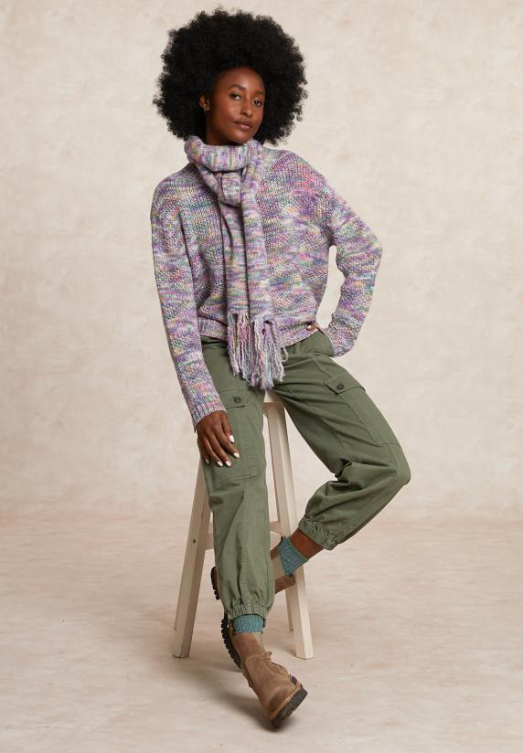 River Woods Wollen Trui Opstaande Kraag Multi