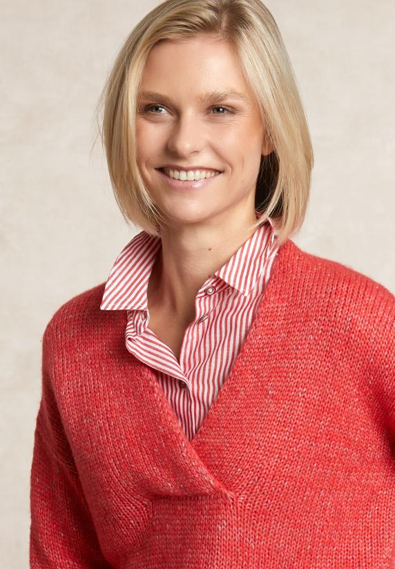 River Woods Wollen V-hals Trui Rood