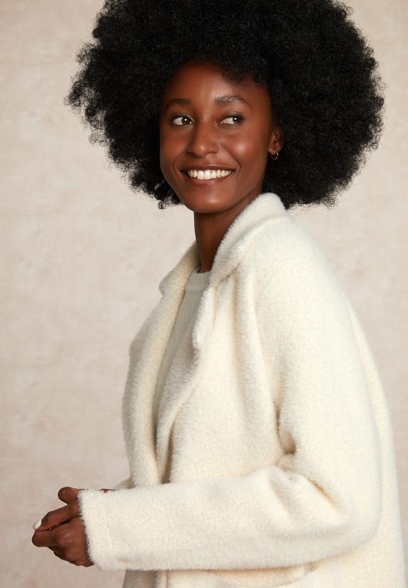 River Woods Zachte Klassieke Mantel 2 Knopen écru