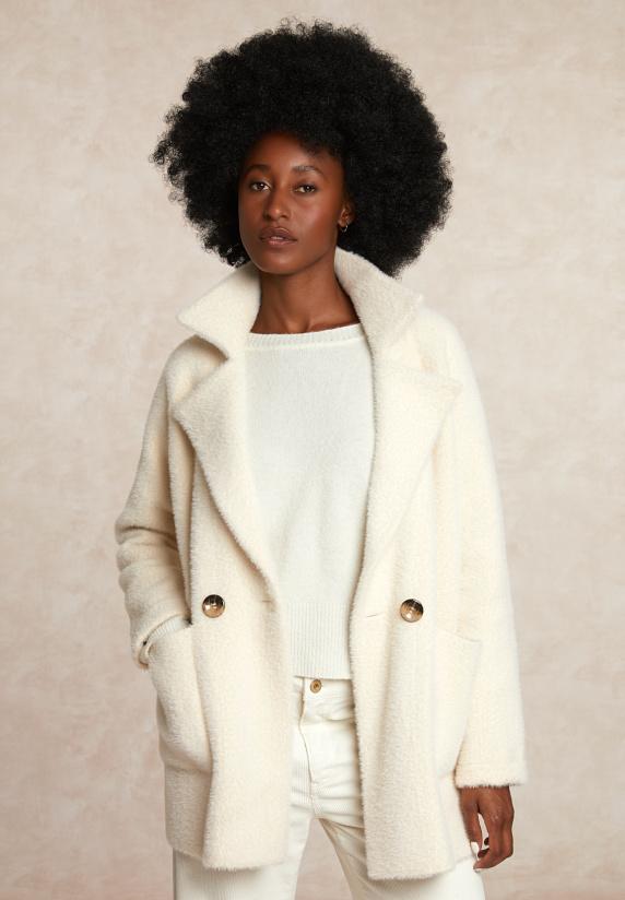 River Woods Zachte Klassieke Mantel 2 Knopen écru