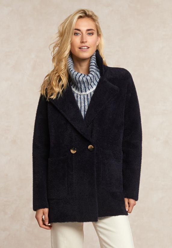 River Woods Zachte Klassieke Mantel 2 Knopen Navy