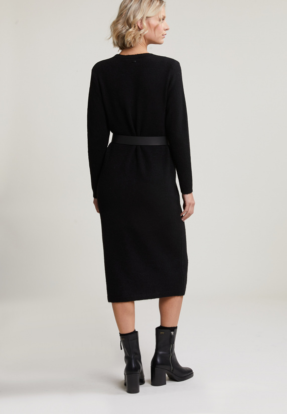 River Woods Zwarte Lange Jurk Ronde Hals