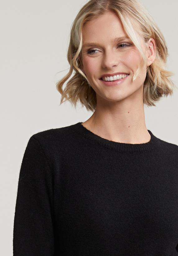 River Woods Zwarte Lange Jurk Ronde Hals