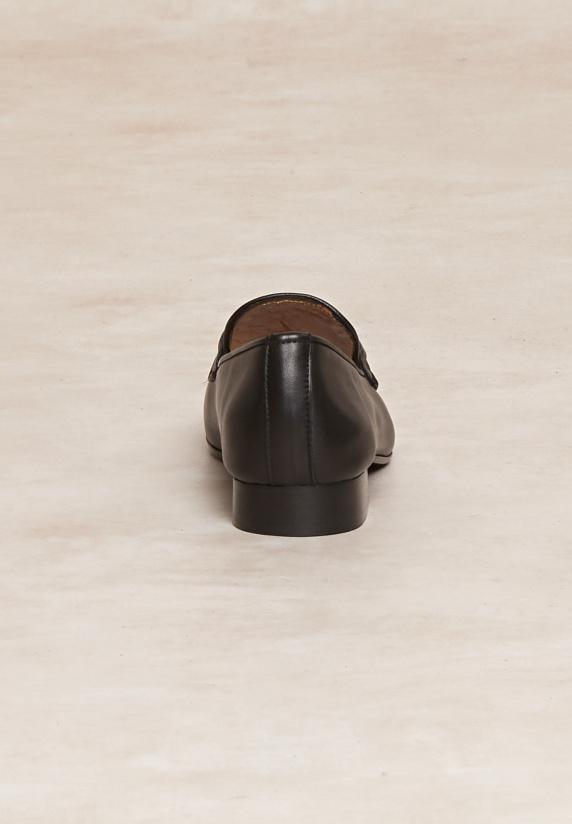 River Woods Zwarte Lederen Loafers Met Hak