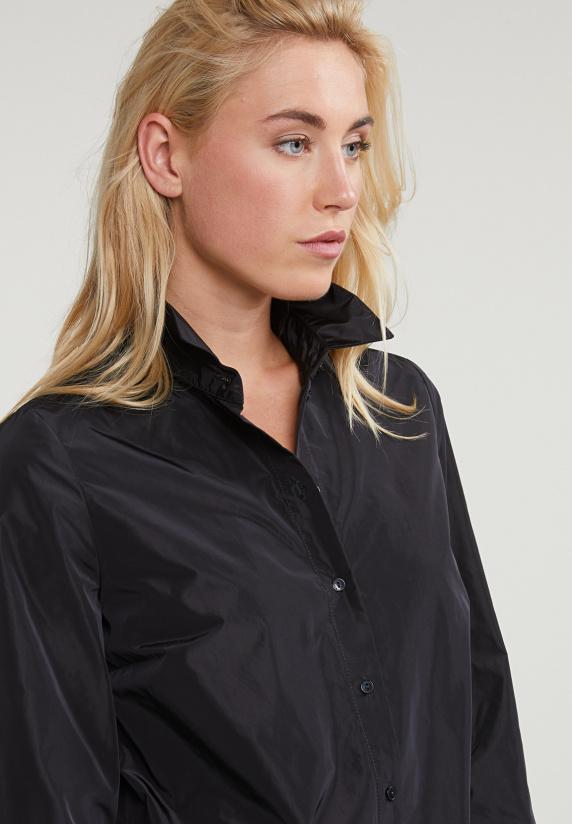 River Woods Zwarte Taffeta Blouse Lange Mouwen