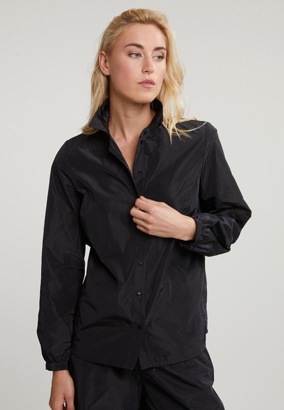 river woods Zwarte taffeta blouse lange mouwen