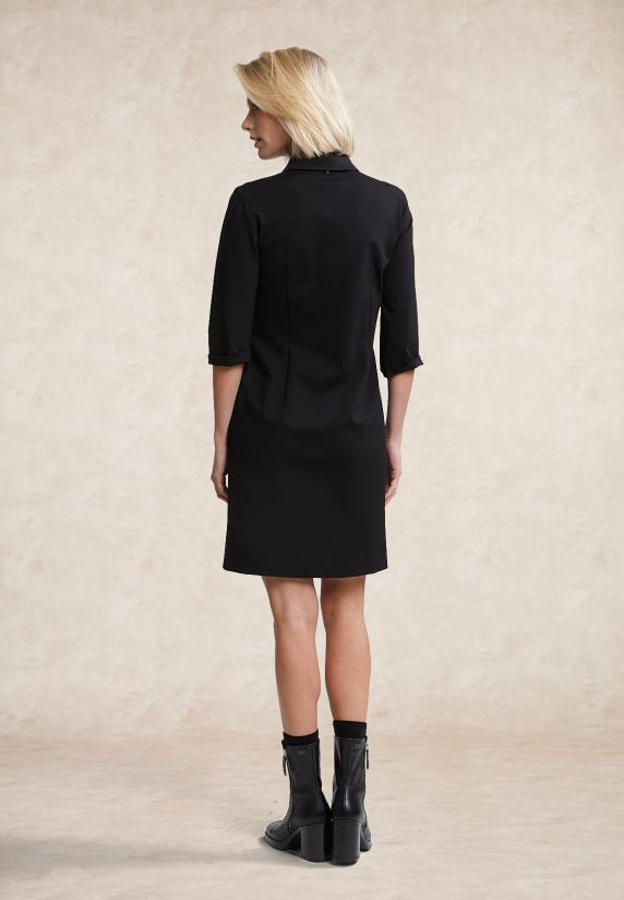 River Woods Zwarte V-hals Jurk 3/4 Mouwen