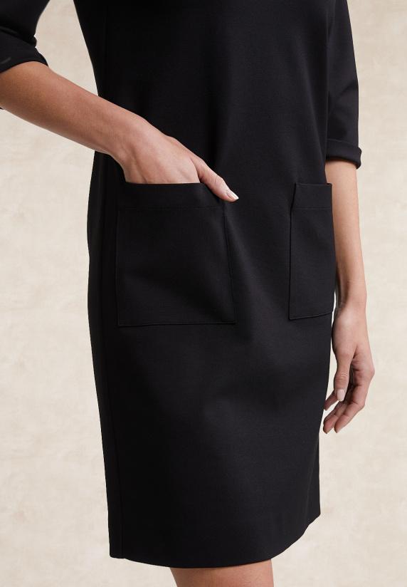 River Woods Zwarte V-hals Jurk 3/4 Mouwen