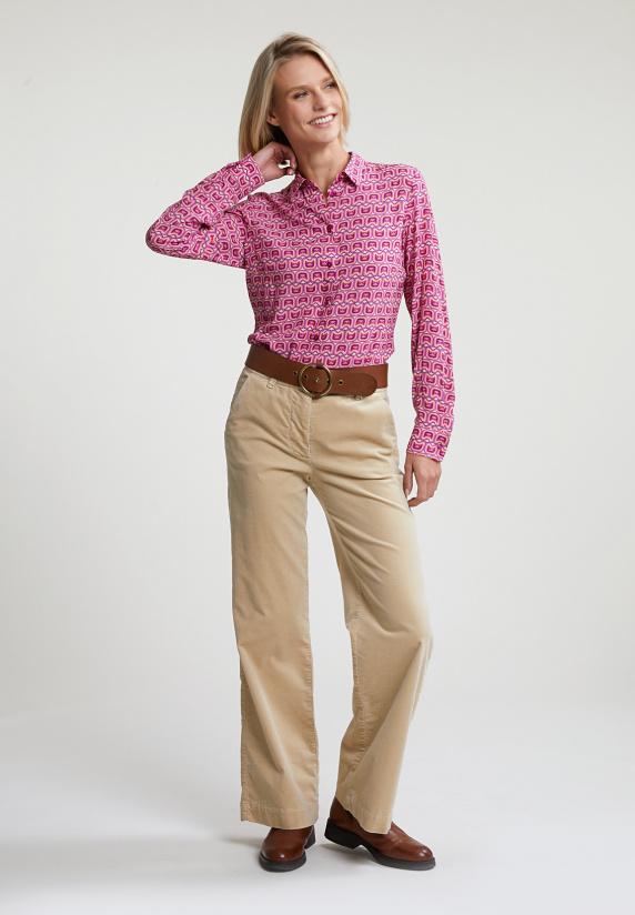 River Woods Roze/beige Fantasie Blouse Lange Mouwen